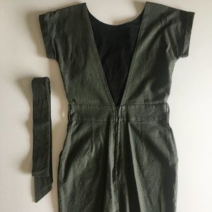 Valérie Dumaine Linen-Blend Open-Back Dress